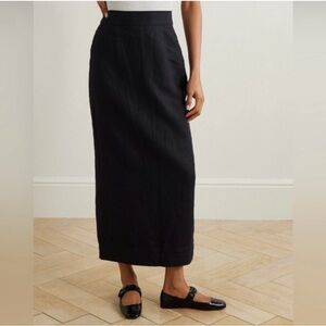 NWT Posse Emma Linen Midi Skirt in Black size S
